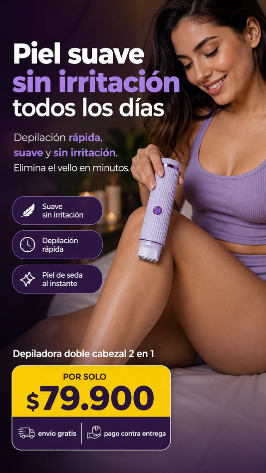 DEPILADORA DOBLE CABEZAL 2 EN 1